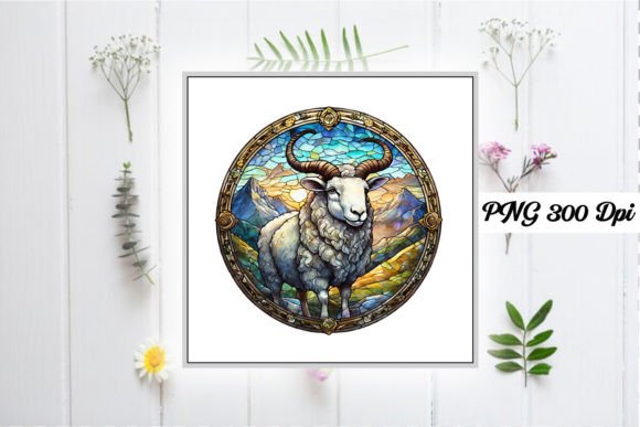 Download Sheep Stained Glass Sublimation Design - Premium Resources