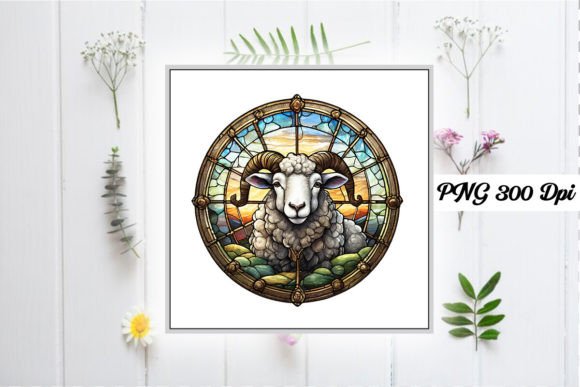 Download Sheep Stained Glass Sublimation Design - Premium Resources