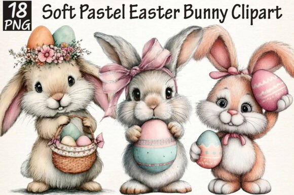 Download Soft Pastel Easter Bunny Clipart - Pastel easter Collection