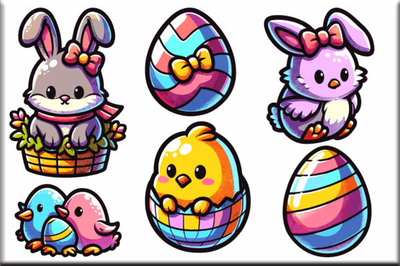 Download Cute Easter Illustrations Bundle PNG SVG - Illustrations Collection
