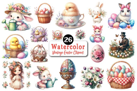 Download Vintage Easter Illustrations Clipart - Illustrations Collection