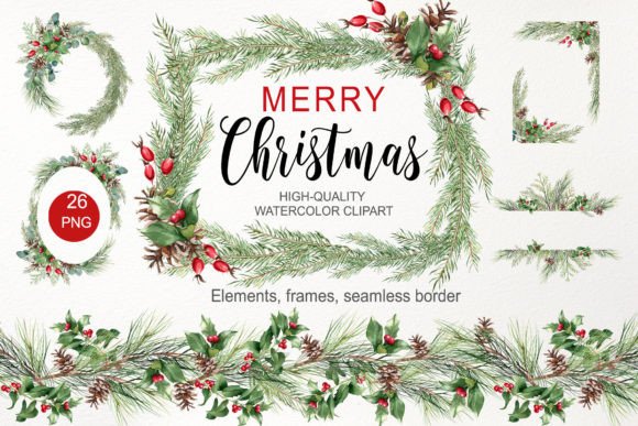 Download Watercolor Christmas Greenery Clipart - Greenery clipart Collection