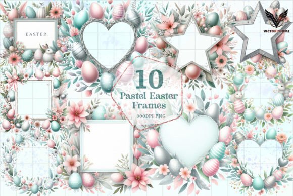 Download Pastel Easter Frames Sublimation Clipart - Pastel easter Collection