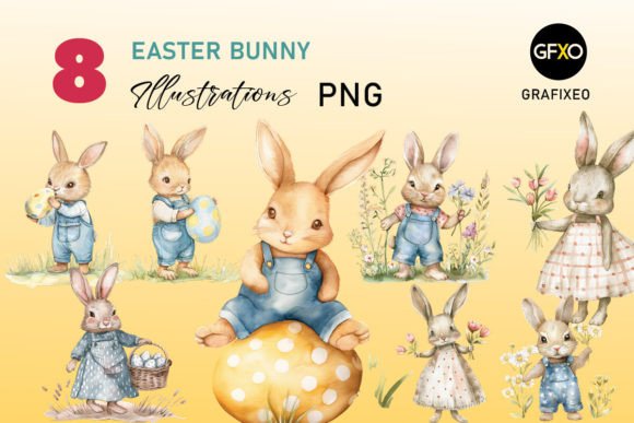 Download Cute Easter Bunny Nursery Illustrations - Illustrations Collection