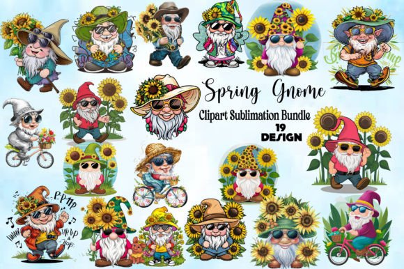 Download Spring Gnome Clipart PNG Bundle - Spring gnome clipart Collection