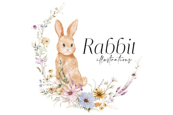 Download Watercolor Rabbit Illustrations - Illustrations Collection