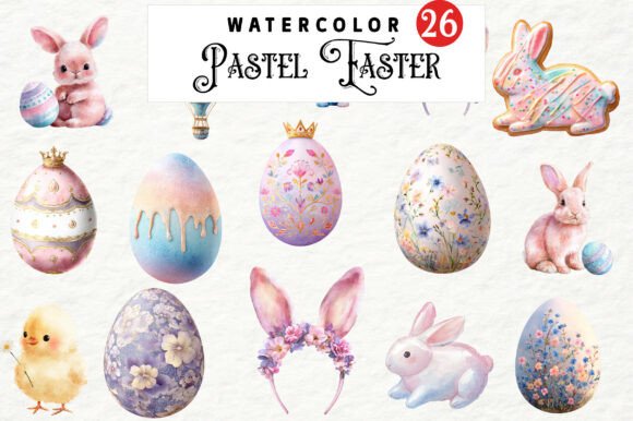 Download Pastel Easter Watercolor Clipart - Pastel easter Collection