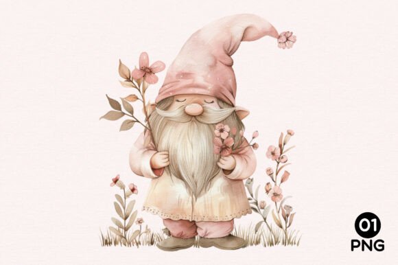 Download Whimsical Spring Gnome Clipart PNG - Spring gnome clipart Collection