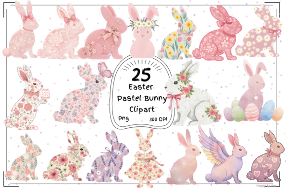 Download 25 Pastel Easter Bunny Clipart - Pastel easter Collection