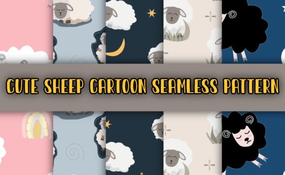 Download Cute Sheep Digital Paper Patterns - Patterns Collection