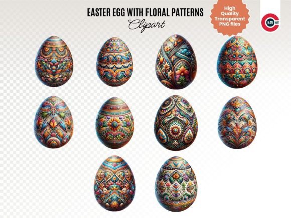 Download Easter Egg Clipart with Floral Patterns - Patterns Collection