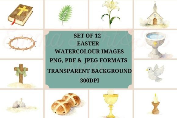 Download Watercolor Religious Easter Bundle - Easter bundle Collection