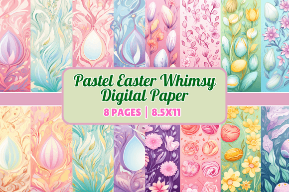 Download Pastel Easter Whimsy Digital Paper - Pastel easter Collection
